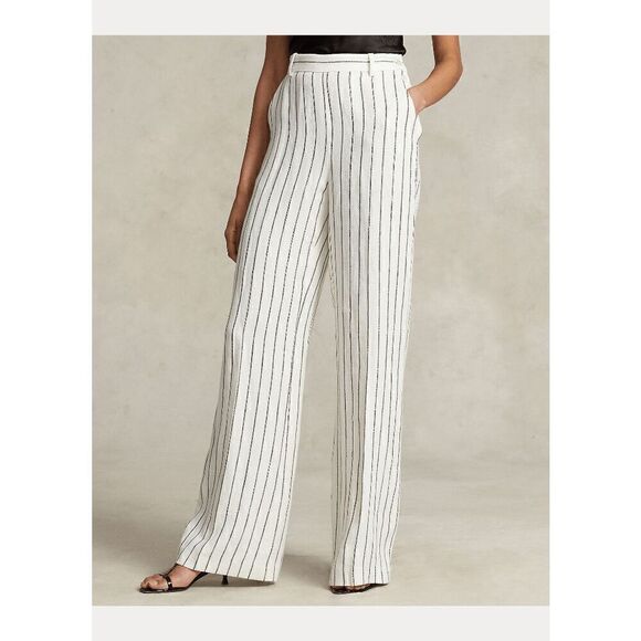 Polo Ralph Lauren Striped Linen Jacquard Straight Pant - Picture 2 of 12
